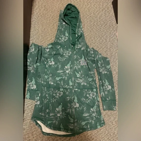 Tommy Bahama Green Floral Print Hoodie - Picture 1 of 4